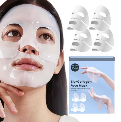 RGSPARK Collagen Face Mask Korean Technology Skin Care Hydrating Sheet Overnight Deep Bio Collagen Moisturizing Anti Wrinkle Lifting Gel Facial Mask 4 Pack