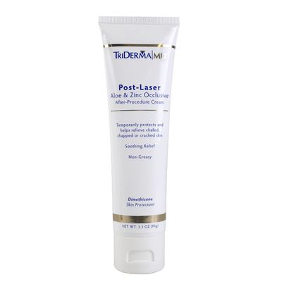 TriDerma Post Laser Aloe &amp; Zinc Occlusive Post Treatment Cream for Use After Chemical Peels, Micro-Needling or Laser Treatments 3.3 oz