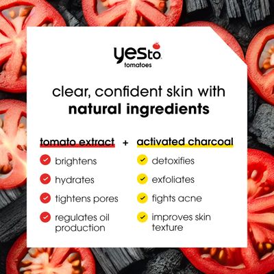 Yes To Tomatoes Bar Soap Activated Charcoal with Tomato Extracts and Sunflower Seed Oil Face, Body Soap for Men, Women and Teens No Paraben, 7 Ounce Bar