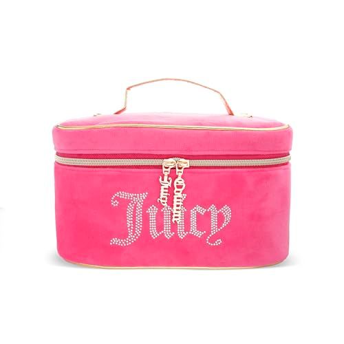 Juicy Couture Women&#39;s Cosmetics Bag - Travel Makeup and Toiletries Train Case Organizer, Size One Size, Pink Juicy