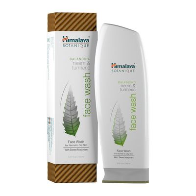Himalaya Botanique Balancing Neem &amp; Turmeric Face Wash, Dermatologically Tested, Vegan, Cruelty Free, Paraben Free, SLS Free, 5.07 Fl Oz, 150 ml
