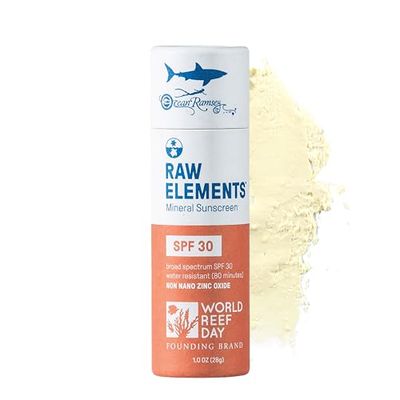 Raw Elements Ocean Ramsey World Reef Day Organic Sunscreen Stick SPF 30, Non-Nano Zinc Oxide, Reef-Safe, Cruelty-Free, Moisturizing, Zero Waste Tube, 1 oz