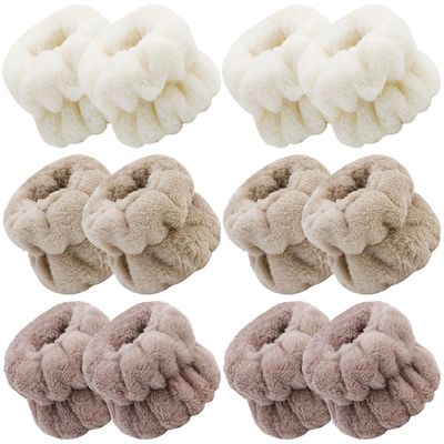 WHAVEL Face Washing Wristbands (6 Pairs), Absorbent Spa Wristbands for Washing Face Sweatband Wash Bands, Prevent Liquid from Spilling Down Arms