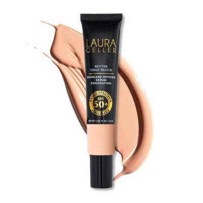LAURA GELLER NEW YORK Better Than Block Skincare-Infused Serum Foundation with Broad Spectrum SPF 50+, Fair
