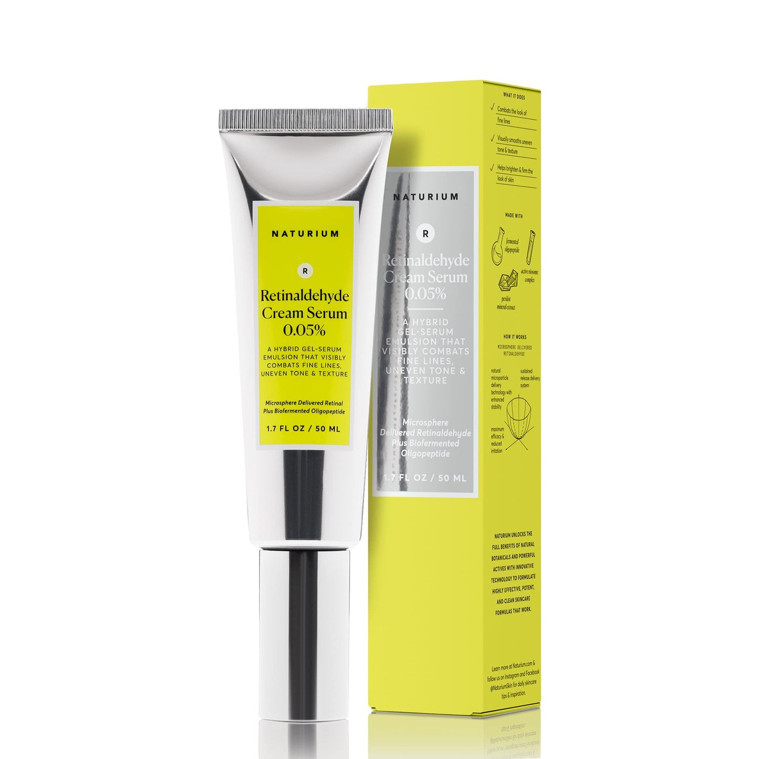 Naturium Retinaldehyde Cream Serum 0.05%, Advanced Anti-Aging &amp; Smoothing Face &amp; Skin Care, 1.7 oz