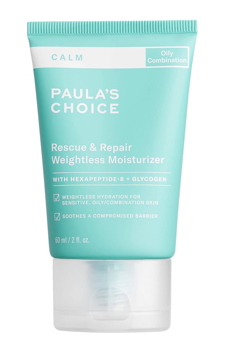 Paula&#39;s Choice CALM Rescue &amp; Repair Moisturizer for Sensitive, Oily + Combination Skin, Soothes Redness, Suitable for Rosacea-Prone &amp; Eczema-Prone Skin, Fragrance-Free &amp; Paraben-Free, 2 Fl Oz