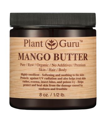 Mango Body Butter 8 oz. 100% Pure Raw Fresh Natural Cold Pressed. Skin Body and Hair Growth, DIY Creams, Balms, Lotions, Soaps.