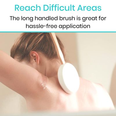 Vive Lotion Applicator for Back, Feet (17.5") - Self Washer Beauty Shower Sponge, Long Handle Cream Wand for Elderly, Women - Apply Medicine, Skin Cream, Body Wash, Sunscreen -Easy to Clean