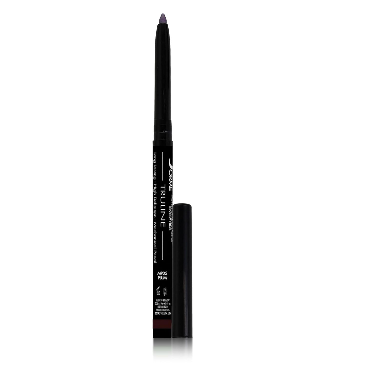SORM Truline Professional Mechanical Smudge Proof Eyeliner Pencil - Vitamin E Waterproof Gel Formula with Finest Color Pigment &amp; Ultra Creamy - Nourishes Skin for All Day Long - 0.1 Ounce - Plum