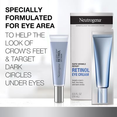 Neutrogena Retinol Eye Cream for Dark Circles, Rapid Wrinkle Repair, Daily Anti-Aging Under Eye Cream with Retinol &amp; Hyaluronic Acid to Fight Fine Lines, Wrinkles, &amp; Dark Spots, 0.5 fl. oz
