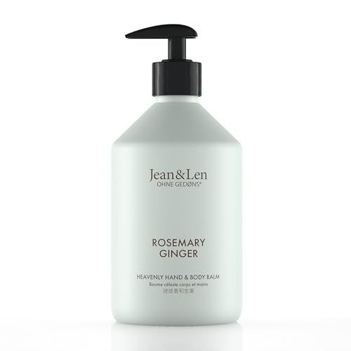 Jean &amp; Len Heavenly Hand &amp; Body Balm Rosemary &amp; Ginger, for a fragrant care experience, with organic argan oil and shea butter, minimalistic bottle, without parabens &amp; silicones, 16.91 Fl. Oz.