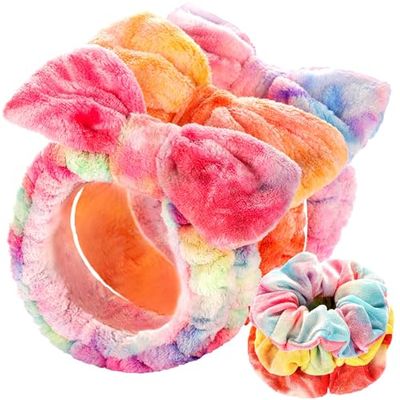 LEOBRO Spa Headband, Skin Care Headband, Makeup Headbands for Women Teen Girls, Headband for Washing Face, Hair Band for Washing Face, with Hair Scrunchies
