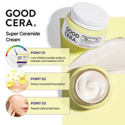 HOLIKA HOLIKA Good Cera Super Ceramide Cream | Soothing Facial Cream &amp; Skin Moisturizer | Ceramide Cream Korean Moisturizer for Face | Deeply Nourishing Face Cream for Dry Skin 2.02 fl oz