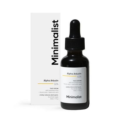 Minimalist 2% Alpha Arbutin Serum for Removing Pigmentation, Acne Marks, Dark Spots, Tanning &amp; Blemishes | For Brighter &amp; Even Tone | For Women &amp; Men | 1 Fl Oz / 30 ml