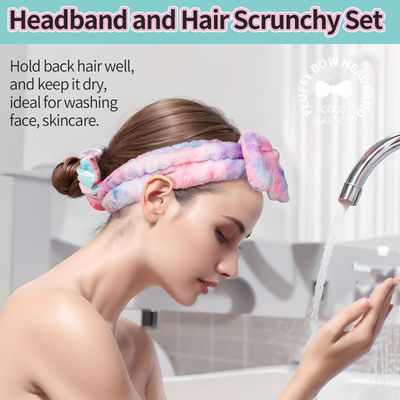LEOBRO Spa Headband, Skin Care Headband, Makeup Headbands for Women Teen Girls, Headband for Washing Face, Hair Band for Washing Face, with Hair Scrunchies