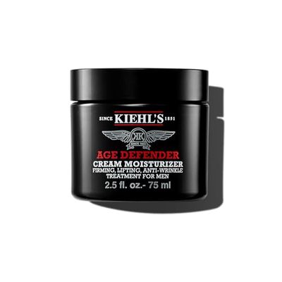 Kiehl&#39;s Age Defender Cream Moisturizer, Firming &amp; Lifting Anti-Aging Treatment for Men, Gently Exfoliates, Minimizes Look of Fine Lines &amp; Wrinkles, with Capryloyl Salicylic Acid &amp; Caffeine - 2.5 fl oz