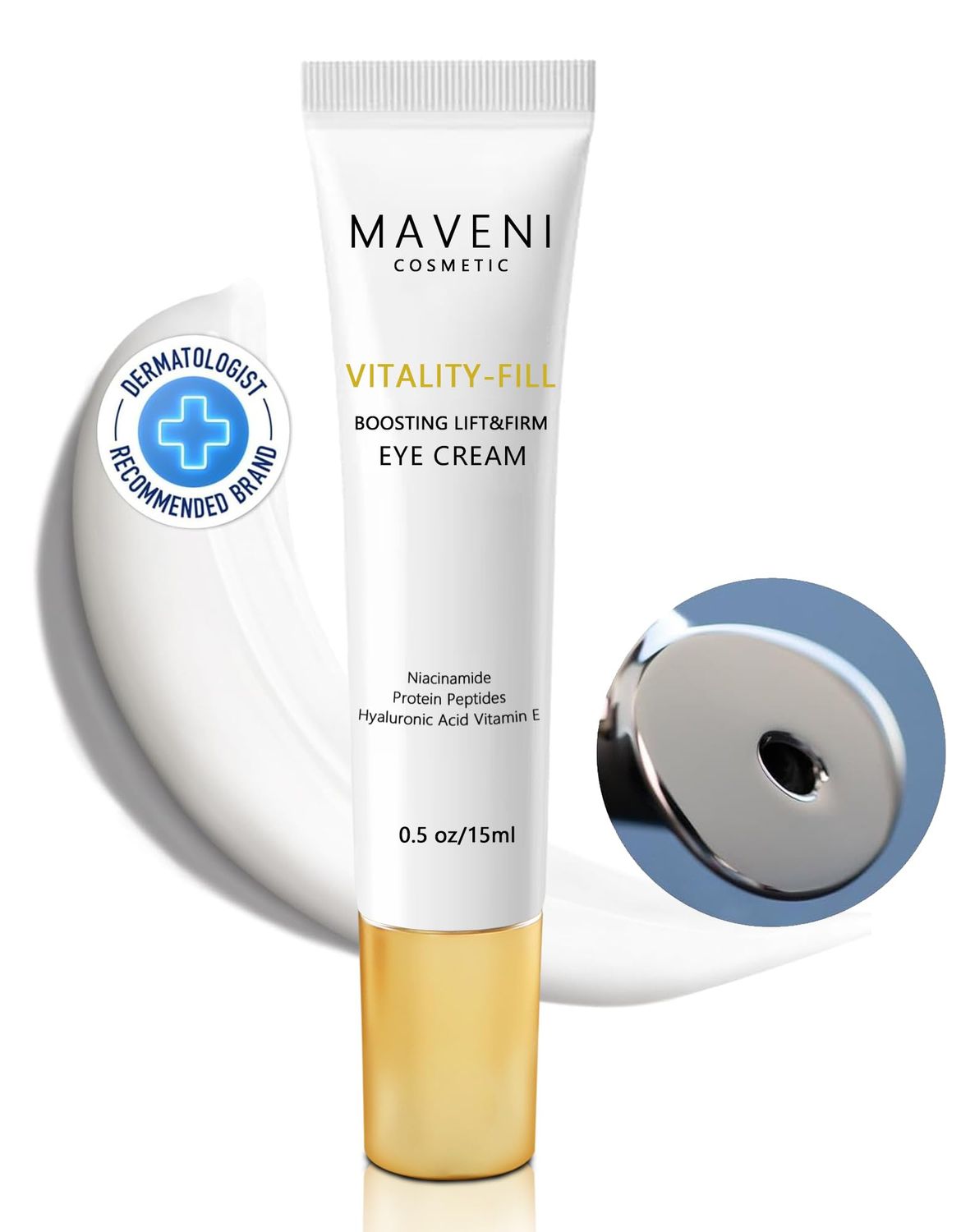 MAVENI Vitality-Fill Boosting Eye Cream, Natural Anti Aging Under Eye Cream Lift &amp; Firm,Reduce Wrinkles,Fine Lines,and Under Eye Bags,Dark Circles Under Eye Cream