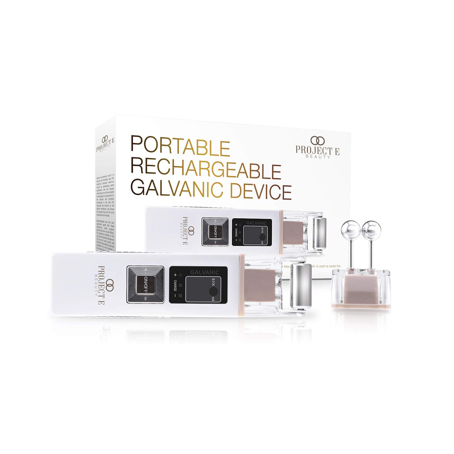 Project E Beauty Portable Rechargeable Galvanic Device | Skin Care Reduce Wrinkles Skin Tightening Firming Fine Lines Desincrustation Deep Pore Cleansing Rejuvenation Device