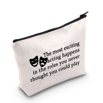 LEVLO Best Theatre Gift The Most Exciting Acting Happens In The Roles You Never Thought You Could Play Makeup Bags (The Most Exciting Acting)
