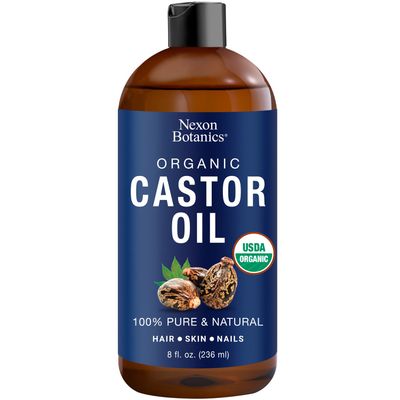 Organic Castor Oil for Hair Growth 8 fl oz - Castor Oil Organic Cold Pressed Unrefined - Aceite De Ricino Organico - For Skin Care, Hair Care, Eyelashes, Eyebrows, Body