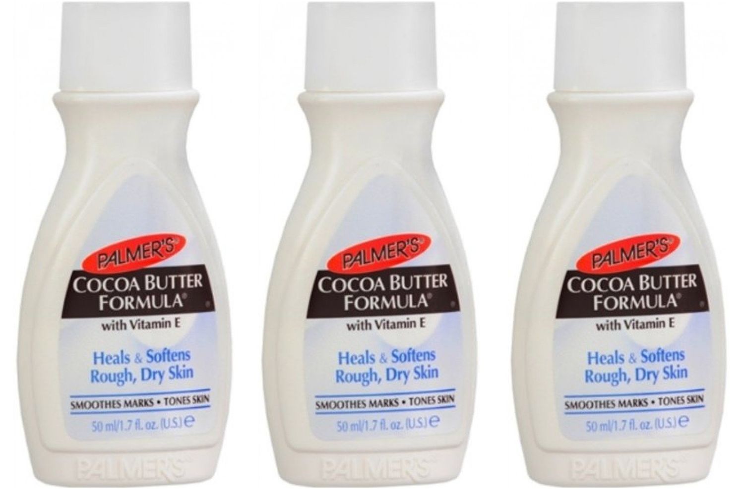 Palmer&#39;s Cocoa Butter Formula Vitamin E Heals Softens Rough Dry Skin 1.7 oz Body Lotion Travel Size (Pack of 3)