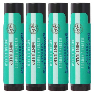 Savannah Bee Company Mint Julep Lip Balm, 0.15-Ounce (Pack of 4)