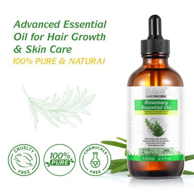 Rosemary Oil for Skin Care & Stimulates Hair Growth for Men Women -120ml 100% Pure Rosemary Essential Oil for Eyebrow and Eyelash, Nourishes The Scalp