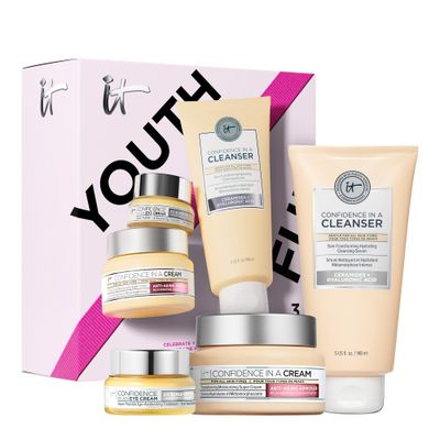 IT Cosmetics Celebrate Youthful Hydration Anti-Aging Skincare Set ($141 Value) - 3-Piece Full Size Gift Set for Women with Hydrating Face Moisturizer, Facial Cleanser &amp; Under Eye Cream