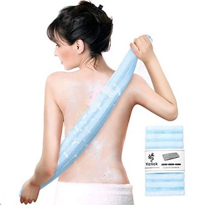 Yiclick Exfoliating Washcloth Towel - Exfoliating Body Scrubber, Loofah Wash Sponge - Korean &amp; Japanse &amp; African Washcloth - Soft + Rough Exfoliating Back Scrubber - for Senstive and Rough Skin