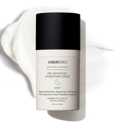 MDSolarSciences Advanced Hydration Cream, Facial Night Cream, Cruelty-Free, Vegan, Paraben-Free, Fine Line Treatment, Anti-Aging, Hydrating, Ceramides, Squalane, Hyaluronic Acid, 1.7 Fl Oz