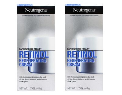 Johnson &amp; Johnson Neutrogena Rapid Wrinkle Repair Retinol Regenerating Cream - 1.7 oz (Pack of 2)