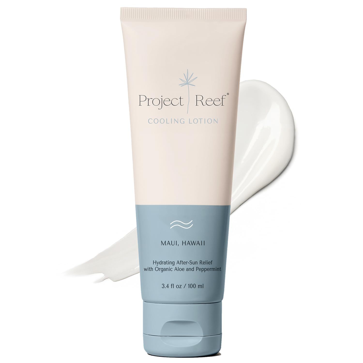 Project Reef After Sun Cooling Lotion w/Organic Aloe Vera, Peppermint, Shea Butter, Vitamin E - Natural Vegan Sunburn Relief, Aftersun Care