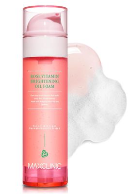MAXCLINIC [K-Beauty] Rose Vitamin Oil to Foam | Daily Face Wash Oil Based Cleanser | Korean Rose Oil Foaming Face Cleanser | Hydrating Facial Cleanser for Dry Sensitive Skin (3.88 oz)