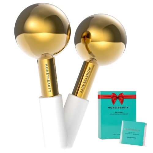 MontBeauty Stainless Steel Ice Globes for Facials (Gold), Durable Cryo Globes Instantly Reduce Puffiness, Tighten Pores and Sinus Relief, Face Globes for Facial Massages and Daily Beauty Routines