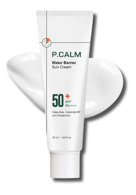 P.CALM Water Barrier Moisturizing Sun Cream Matte-Finish No White Cast SPF 50+ PA++++ Vegan Calming Moisture Daily Sunscreen for Dry Oily Sensitive Skin Korean Skincare