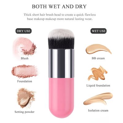 Makeup Brushes, Foundation Powder Makeup Brush Professional Makeup Brush Liquid Blending Mineral Powder Buffing Stippling Makeup Tools (Pink&amp;White)