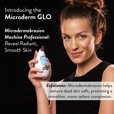 Microderm GLO Diamond Microdermabrasion Machine - Best Gift for Women - Dermabrasion &amp; Anti Aging Wrinkle Skincare - Home Facial Treatment System - Blackhead Remover &amp; Exfoliator for Acne Scars