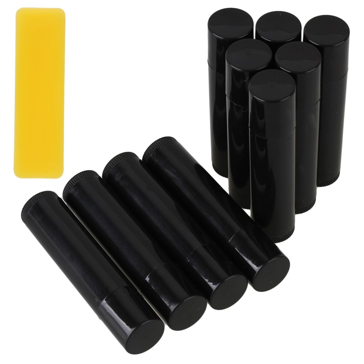 RDEXP Plastic Empty Lip Balm Containers 5ml Free Lipstick Tube Pack of 10 (Black)