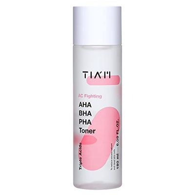 TIAM AC Fighting AHA BHA PHA Toner, Anti-Acne, Gentle Exfoliation, Refining Pore and Remove Dead Skin Cells, 6.08 fl.oz.