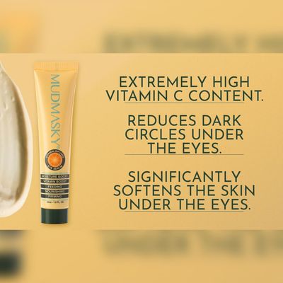MUDMASKY Vitamin-Infused Eye Serum 30ml / 1.0 FL. OZ. - Skin Care Serum with Vitamin C & K, Reduces Dark Circles, Firms, Moisturizes, Hydrates, Restores Youthful Skin, Eye Care for All Skin Types