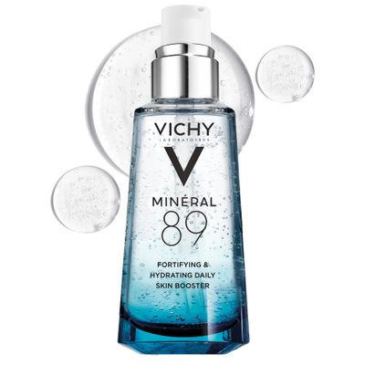 Vichy Mineral 89 Fortifying &amp; Hydrating Daily Skin Booster, Pure Hyaluronic Acid Serum For Face, Plumps &amp; Hydrates, Repairs Skin Barrier, Lightweight Moisturizing Gel, Fragrance Free &amp; Oil-Free