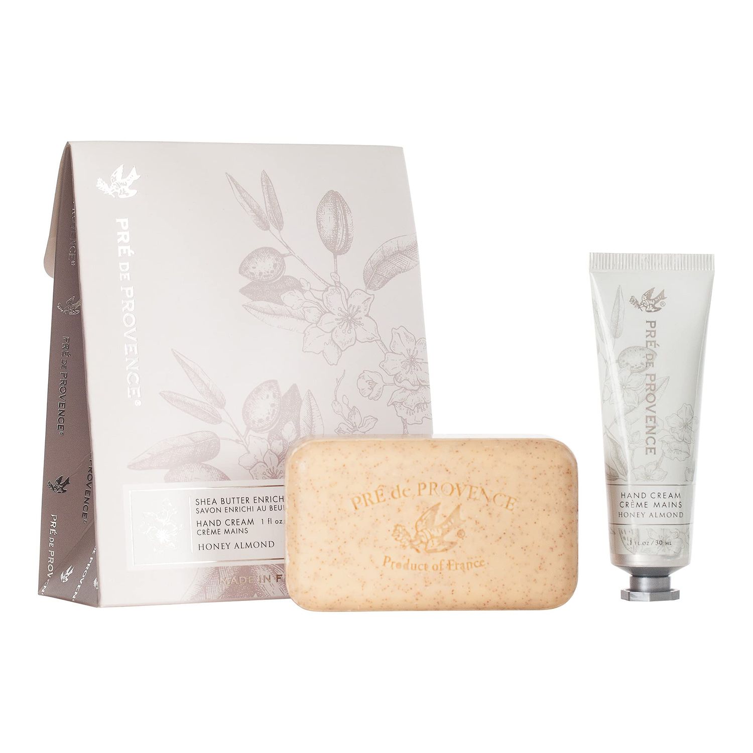 Pre de Provence Gift Set Collection 150 Gram Soap Bar &amp; 1 fl oz Hand Cream, Honey Almond