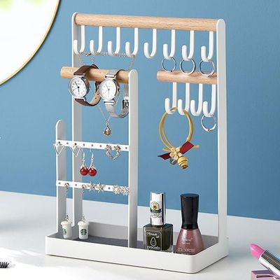 YGJT Jewelry Stand Holder Organizer, Makeup Organizer for Vanity, Skincare Cosmetics Organizer with Drawers, Floor Vanity Organizer for Skin Care Perfume Makeup Brush Nail Polish Hair Tool