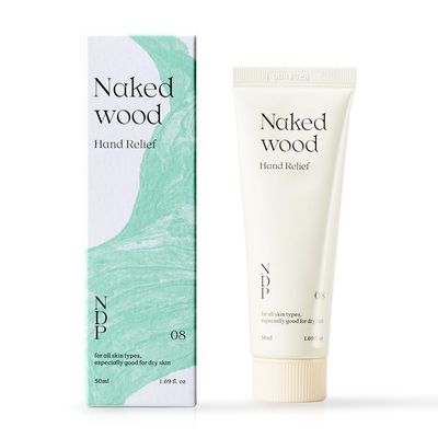 NATURAL DERMA PROJECT Naked Wood Hand Cream (50ml / 1.69 Fl oz) Moisturizing and Nourishing for Dry Skin, Woody Scent Handcare, NDP