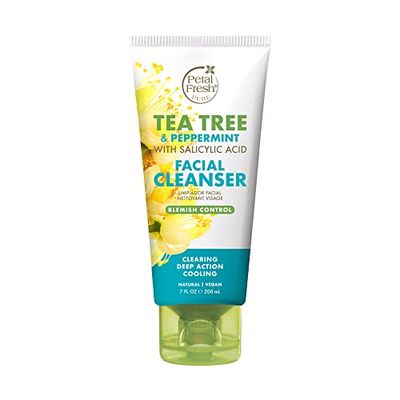 Petal Fresh Tea Tree &amp; Peppermint Facial Cleanser, Blemish Control, Clean Skincare, Daily Facial Cleanser, Vegan and Cruelty Free, 5 oz