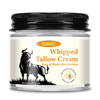 ISUNRISE Beef Tallow for Skin, Tallow Face Moisturizer, Organic Grass-Fed Grass Finished Beef Tallow and Honey Balm Deeply Moisturizing for Face &amp; Body,2.1 oz