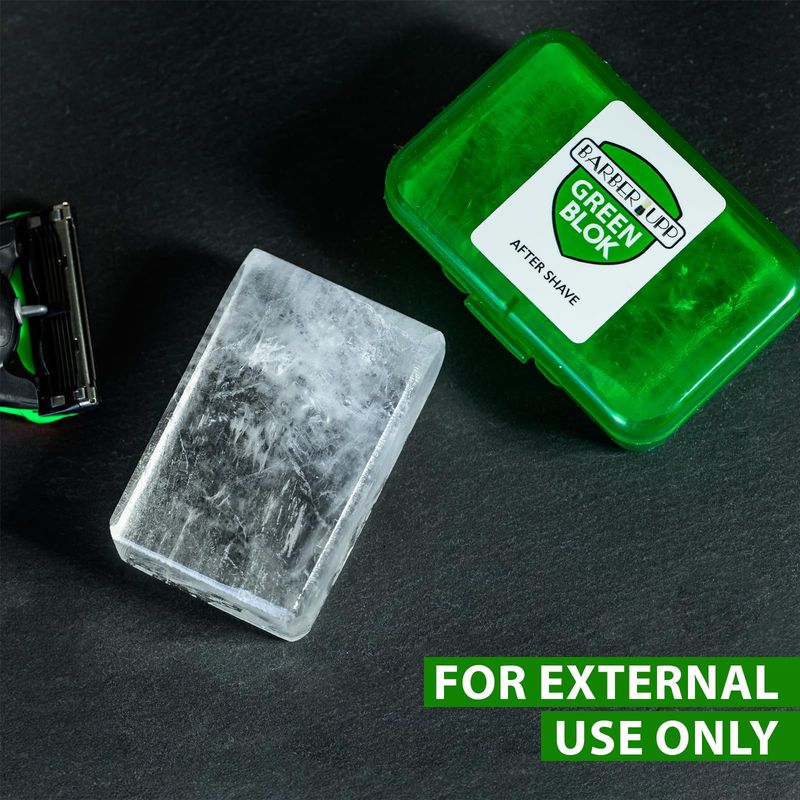Natural Alum Block Aftershave Care - 3.5 oz (100g) Skin Soother &amp; Instant Calm from Razor | Styptic for Nicks &amp; Irritation - Suitable for All Skin Types | Includes Compact Travel Storage Case - 1 Pack