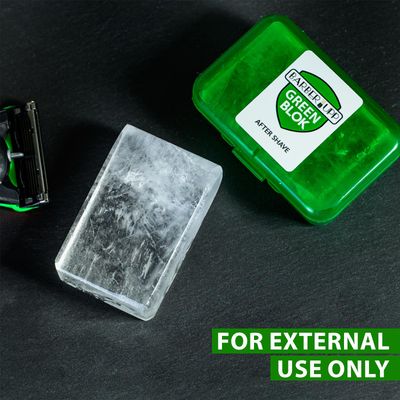 Natural Alum Block Aftershave Care - 3.5 oz (100g) Skin Soother &amp; Instant Calm from Razor | Styptic for Nicks &amp; Irritation - Suitable for All Skin Types | Includes Compact Travel Storage Case - 1 Pack