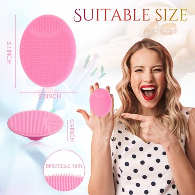 Roshtia 100 Pcs Silicone Face Scrubber Facial Cleansing Brush Handheld Soft Bristle Face Exfoliator Manual Cleansing Face Wash Brush for Massage Body Skin Care Pore Blackhead Removal, 20 Colors