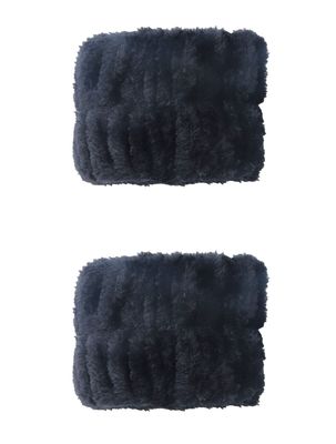 Sowaka 2 Pcs Wrist Spa Washband Microfiber Soft Tower Wrist Scrunchies Sweatbands for Women Girls Washing Face Make up Absorbent Prevent Liquid from Spilling Down Your Arms (Black)